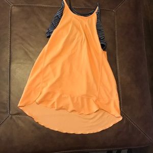 MPG bright orange tank with attached bra